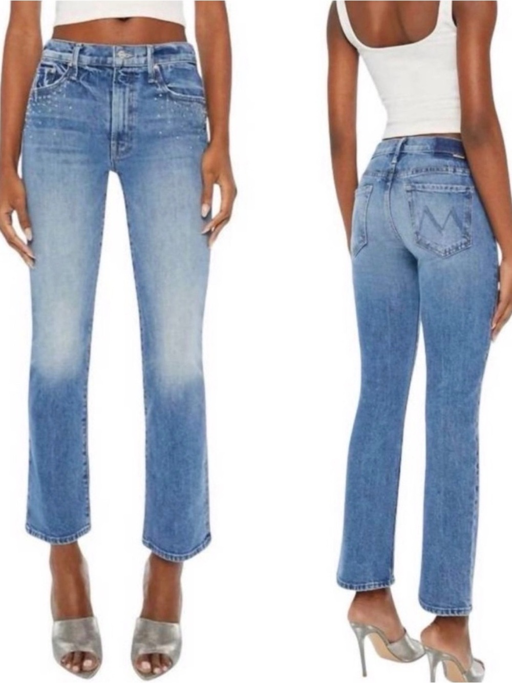 NWT MOTHER SUPERIOR Jeans The Insider Flood in Metal Magic Blue Size 27